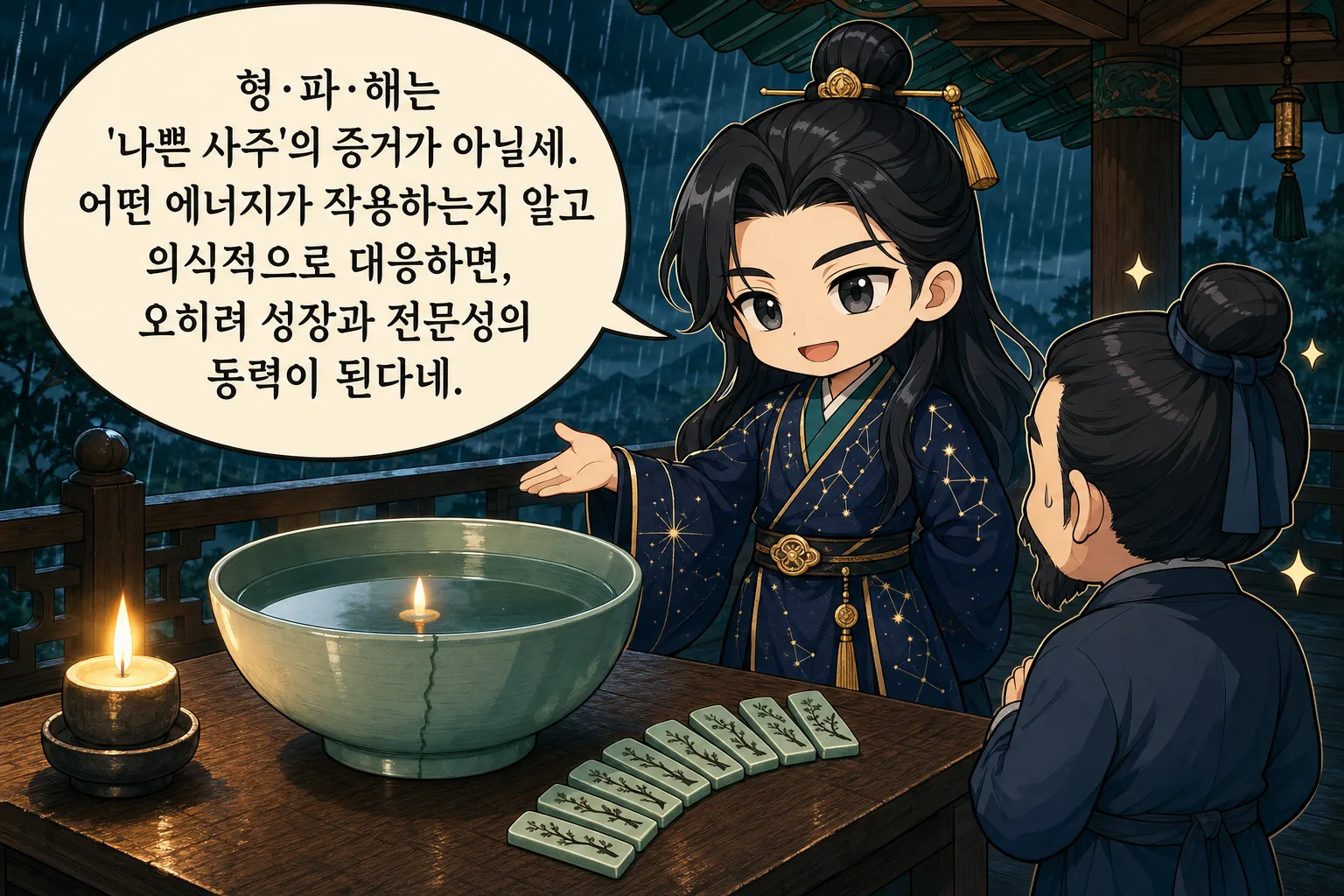 형·파·해는 '나쁜 사주'의 증거가 아닐세. 어떤 에너지가 작용하는지 알고 의식적으로 대응하면, 오히려 성장과 전문성의 동력이 된다네.