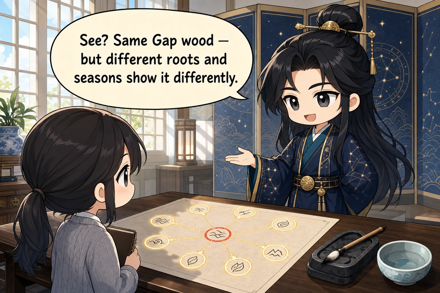 See? Same Gap wood — but different roots and seasons show it differently.